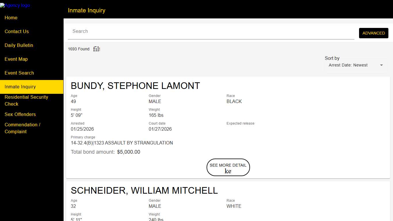Wake County Sheriff's Office Police to Citizen - Inmates catalog